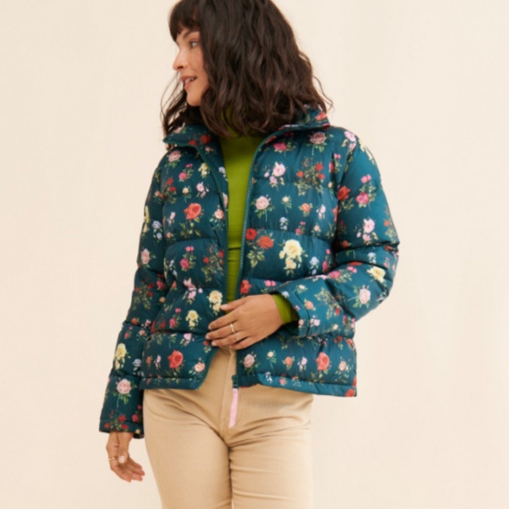 Rachel Antonoff Parker Jemma Rose Floral Puffer Jacket - Picture 2 of 8